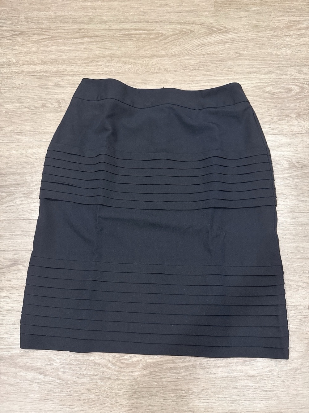 Roz & Ali Black Pleated Band Pencil Skirt